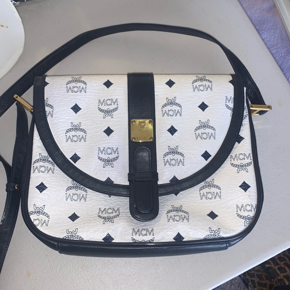 MCM white shoulder bag